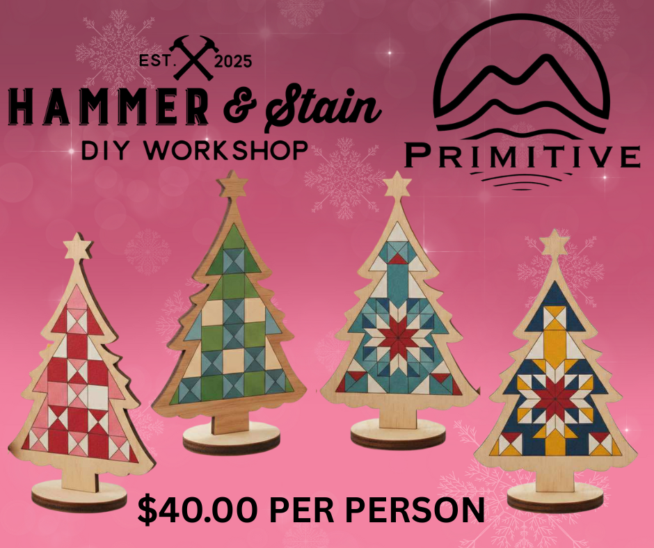 12/05/25 Barn Quilt Christmas Trees (11am) at Primitive Coffee